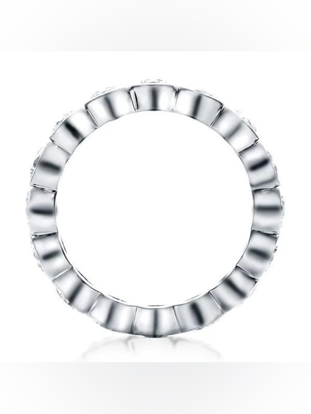 Italo Bezel Setting Wedding Band Eternity Wedding Band For Women - Picture 2 of 6